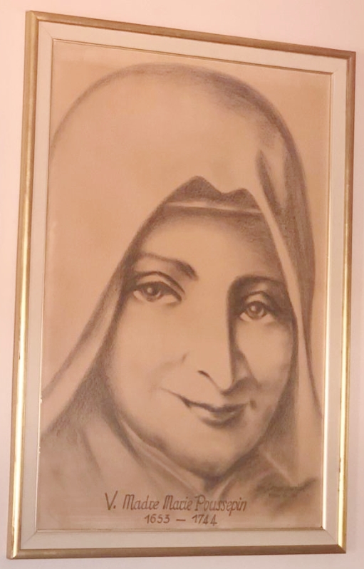 Picture of Marie Poussepin that exists in the Provincial House of El Caribe in Caracas - Venezuela. It was painted by Sister Leonor Durán